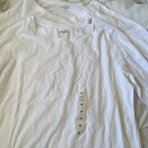 TWO Women's Medium Old Navy Plain White shirts
